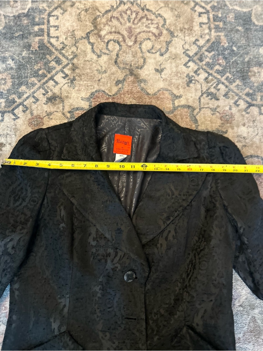 Christian Lacroix Vintage Classic Black Brocade Long Jacket - Picture 6 of 9